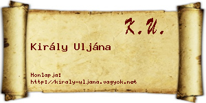 Király Uljána névjegykártya