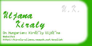 uljana kiraly business card
